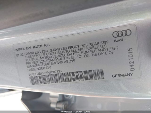 WAUCJBFW5N7007135 Audi E-tron Gt Premium Plus Quattro