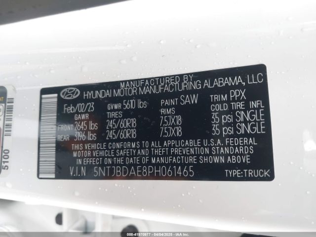 5NTJBDAE8PH061465 Hyundai Santa Cruz Sel