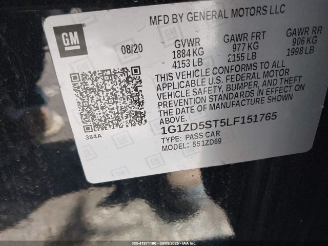 1G1ZD5ST5LF151765 Chevrolet lfv - direct injection, variable valve timing, gen 1