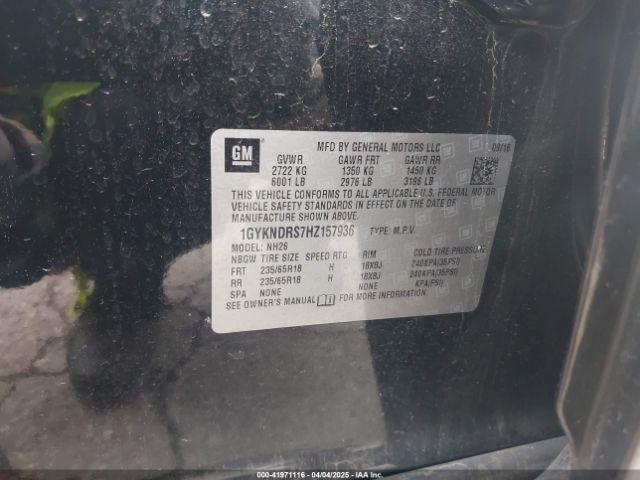 1GYKNDRS7HZ157936 Cadillac XT5 LUXURY