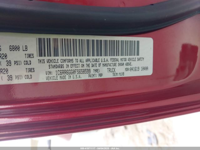 1C6RR6GG0FS658599 RAM 1500 Big Horn