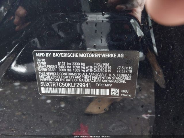 5UXTR7C50KLF29941 BMW X3 Sdrive30i