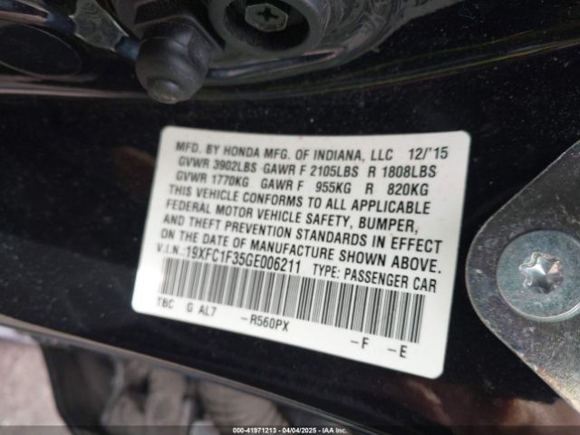 19XFC1F35GE006211 Honda Civic Ex-t