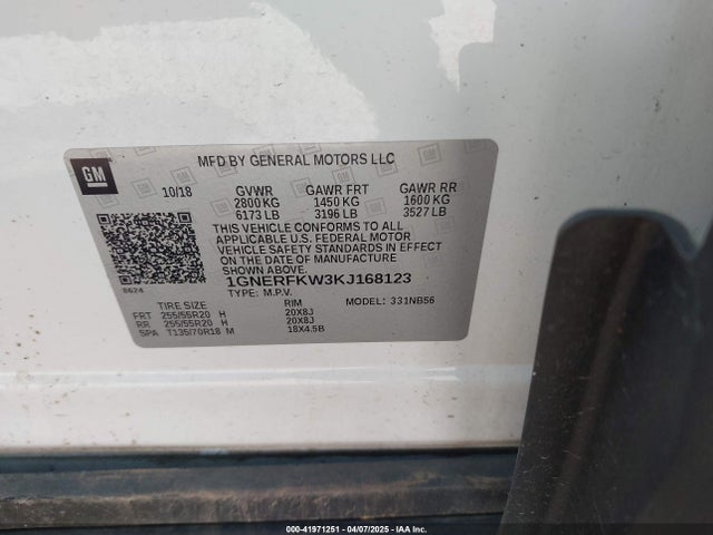 1GNERFKW3KJ168123 Chevrolet Traverse Ls