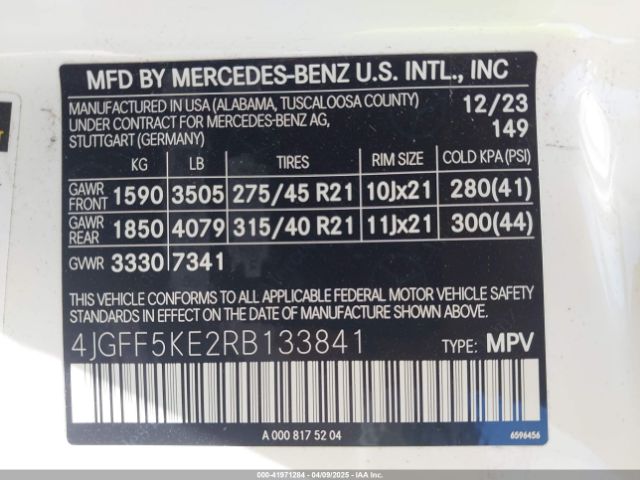 2024 MERCEDES-BENZ GLS 450 4JGFF5KE2RB133841 Photo 8