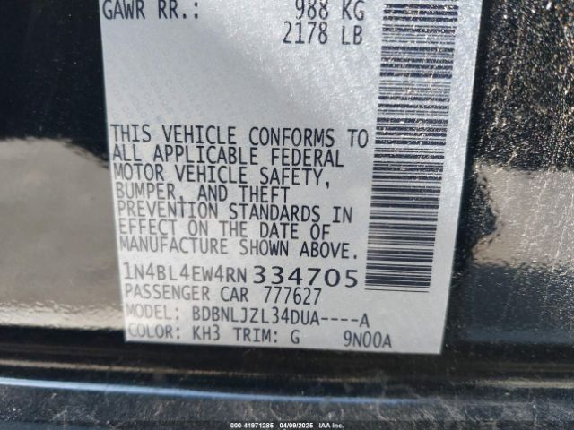 1N4BL4EW4RN334705 Nissan Altima Sl Intelligent Awd