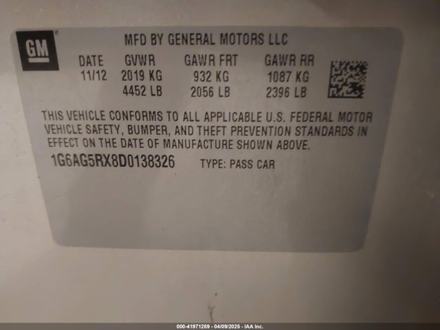 2013 CADILLAC ATS 1G6AG5RX8D0138326 Photo 8