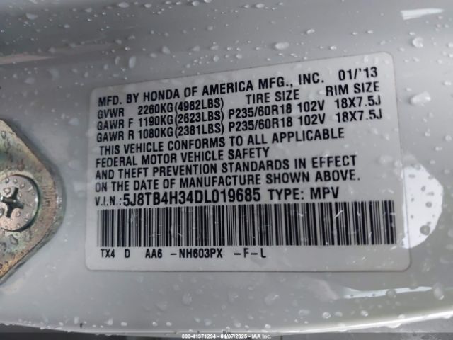 2013 ACURA RDX 5J8TB4H34DL019685 Photo 8