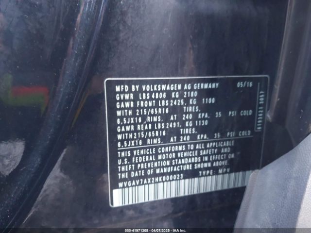 WVGAV7AX2HK000023 Volkswagen Tiguan 2.0t S