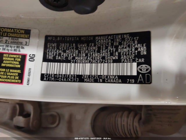 Toyota COROLLA LE 2017 2T1BURHE7HC872498 Image 25