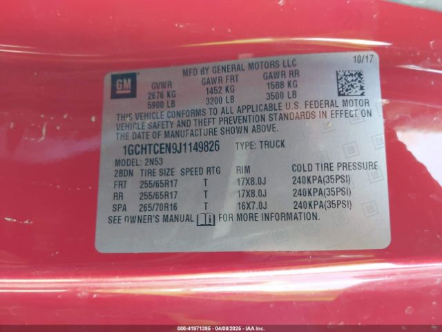 1GCHTCEN9J1149826 Chevrolet Colorado Lt