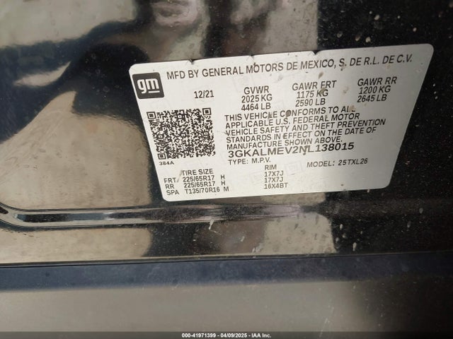 3GKALMEV2NL138015 GMC lyx