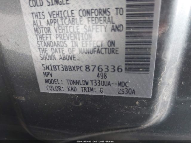 5N1BT3BBXPC876336 Nissan Rogue Sv Intelligent Awd