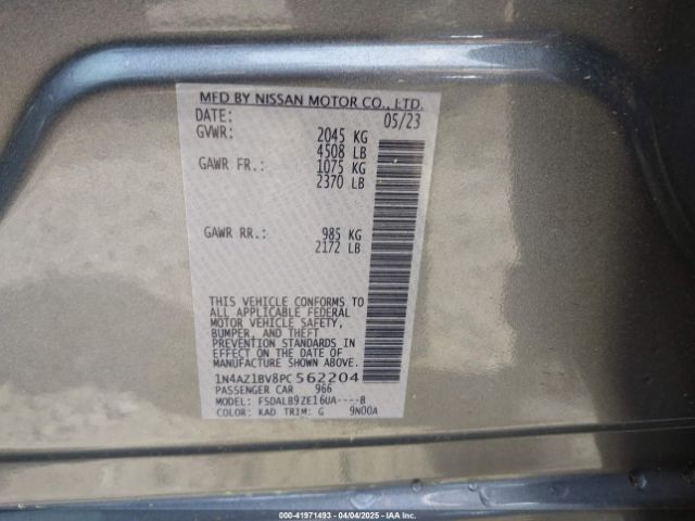 1N4AZ1BV8PC562204 Nissan Leaf S 40 Kwh