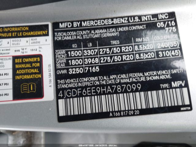 2017 MERCEDES-BENZ GLS 450 4JGDF6EE9HA787099 Photo 8