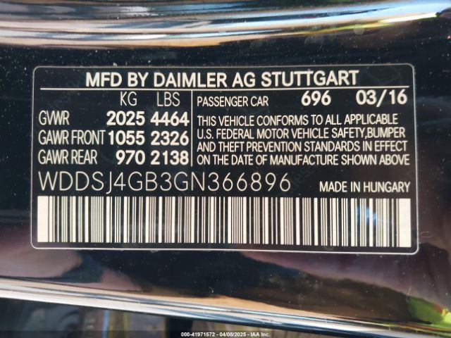 WDDSJ4GB3GN366896 Mercedes-Benz CLA 250 4MATIC