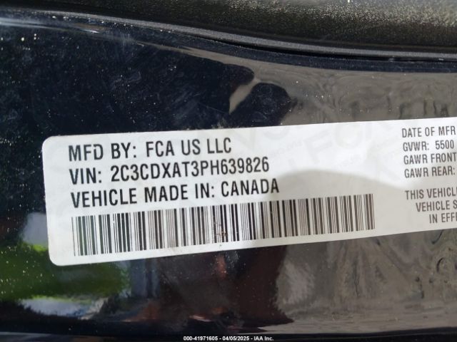 2C3CDXAT3PH639826 Dodge Charger Police Rwd