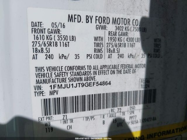 1FMJU1JT9GEF54864 Ford Expedition Xlt