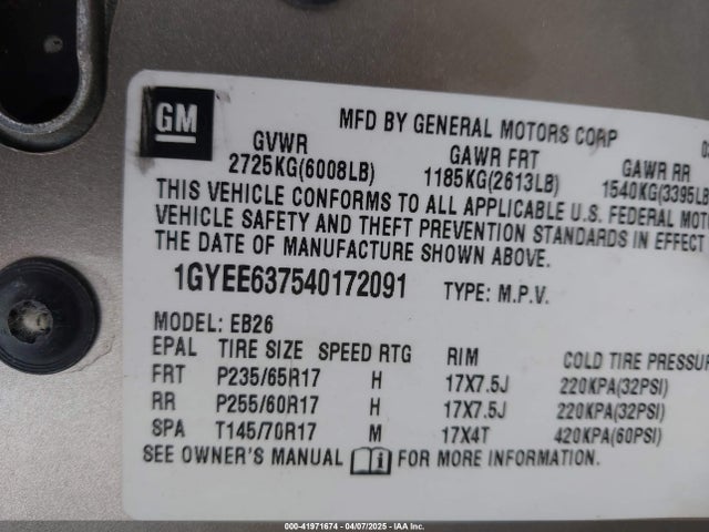2004 CADILLAC SRX 1GYEE637540172091 Photo 8