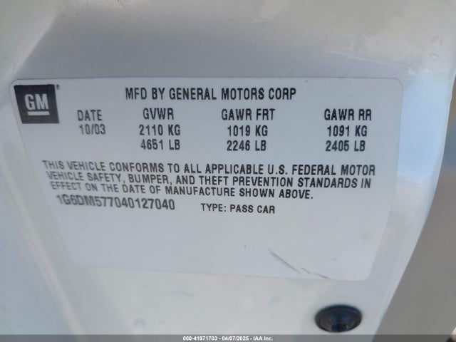 2004 CADILLAC CTS 1G6DM577040127040 Photo 8