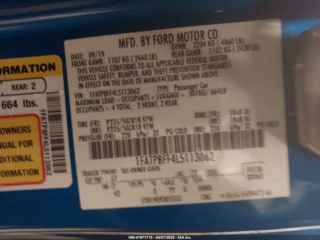 2020 FORD MUSTANG 1FATP8FF4L5113062 Photo 8