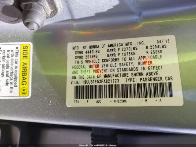 2015 ACURA TLX 19UUB1F5XFA021723 Photo 8