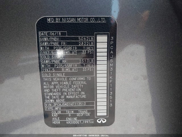 Infiniti Qx50 Essential 2019 3PCAJ5M31KF113513 Image 9