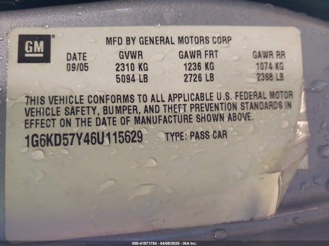 2006 CADILLAC DTS 1G6KD57Y46U115629 Photo 8