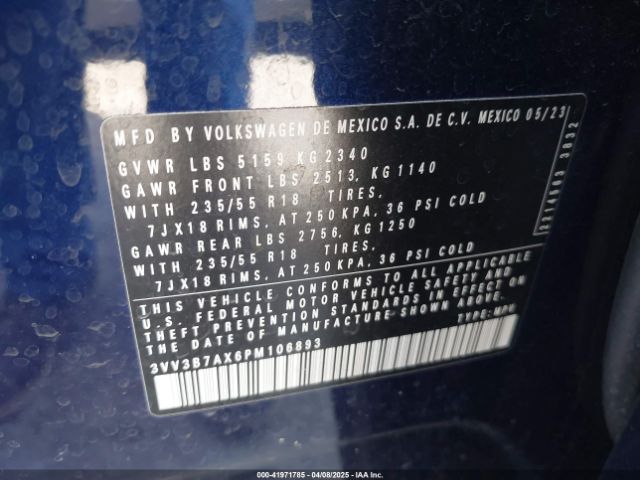 3VV3B7AX6PM106893 Volkswagen Tiguan 2.0t Se