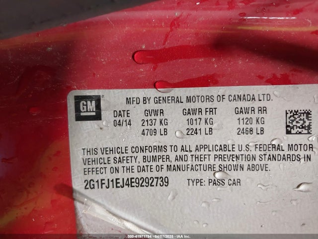 Chevrolet Camaro 1ss 2014 2G1FJ1EJ4E9292739 Image 9