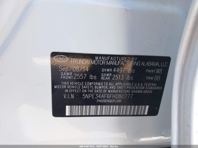 5NPE34AF6FH080777 Hyundai Sonata Sport