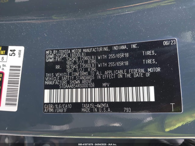 5TDAAAB54RS000108 Toyota Grand Highlander Xle