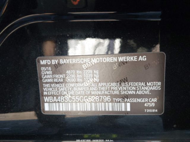 2016 BMW 435I GRAN COUPE WBA4B3C55GG528796 Photo 8
