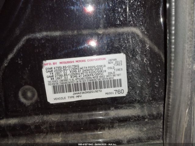 JA4AZ3A3XGZ019272 Mitsubishi Outlander Sel