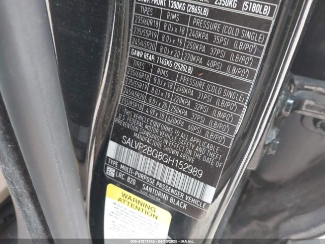 SALVP2BG8GH152989 Land Rover Range Rover Evoque Se/se Premium