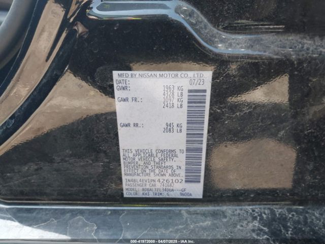 1N4BL4EV1PN426102 Nissan Altima Sl Fwd