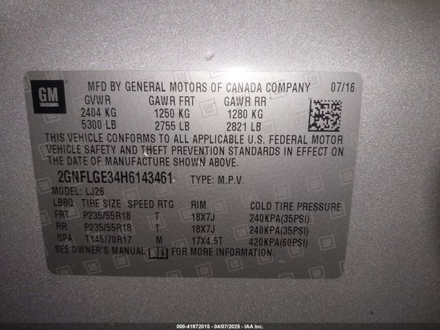 Chevrolet Equinox Premier 2017 2GNFLGE34H6143461 Image 9