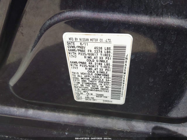 2011 NISSAN ROGUE JN8AS5MV5BW307282 Photo 8