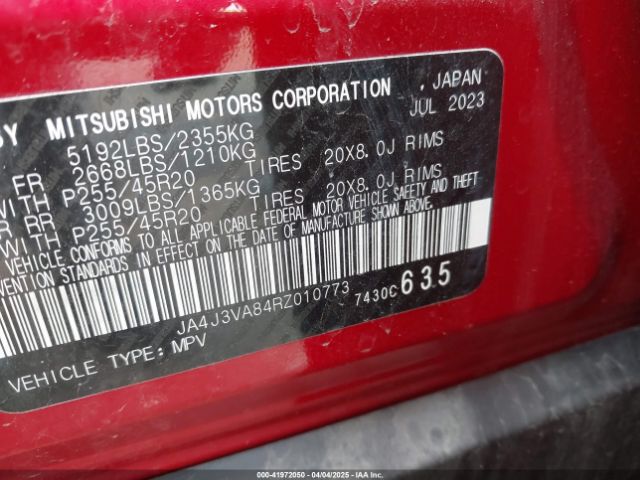 2024 MITSUBISHI OUTLANDER JA4J3VA84RZ010773 Photo 8