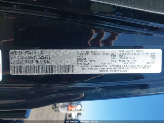 1C6HJTAG1PL526229 Jeep Gladiator Willys 4x4