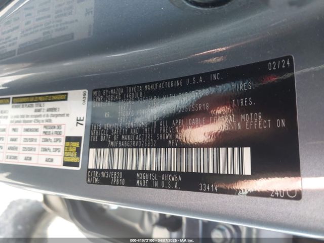 7MUFBABG2RV026832 Toyota Corolla Cross Hybrid Xse