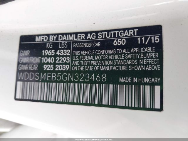 WDDSJ4EB5GN323468 Mercedes-Benz CLA-Class