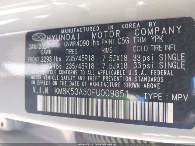 KM8K53A30PU009851 Hyundai Kona Limited