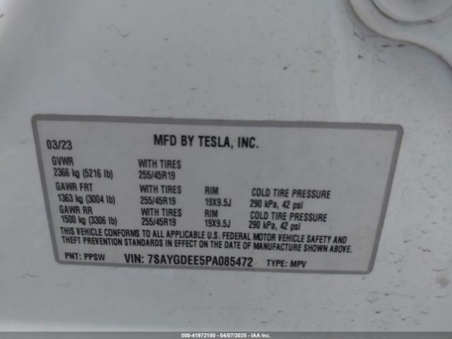 2023 TESLA MODEL Y 7SAYGDEE5PA085472 Photo 8