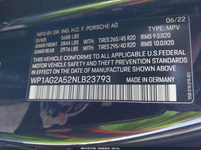 WP1AG2A52NLB23793 Porsche MACAN S