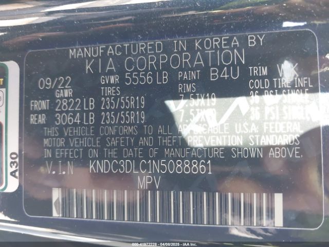 2022 KIA EV6 KNDC3DLC1N5088861 Photo 8