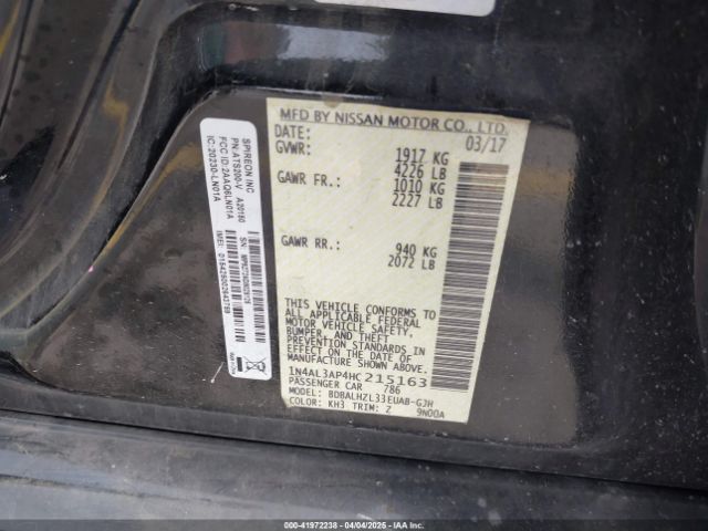 1N4AL3AP4HC215163 Nissan Altima 2.5 Sr