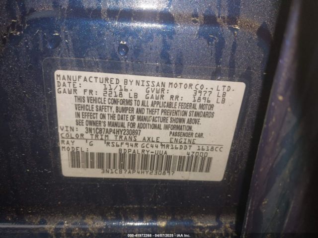 3N1CB7AP4HY230897 Nissan Sentra Sr Turbo