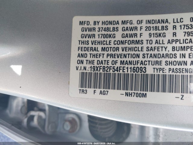 19XFB2F54FE116093 Honda Civic Lx