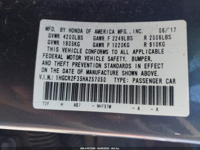 1HGCR2F35HA257050 Honda ACCORD LX